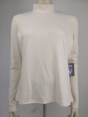 NWT Kuhl natural ivory Verona Rib Long Sleeve mock neck long sleeve shirt Medium